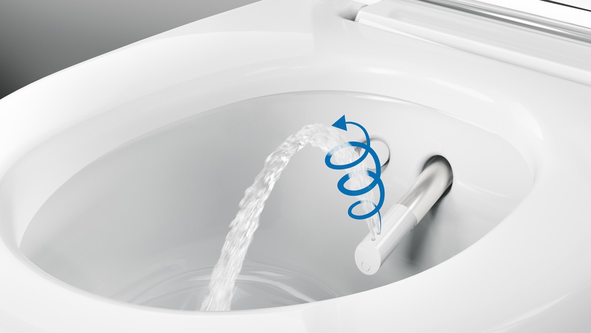 Here's how the Geberit AquaClean shower toilet works